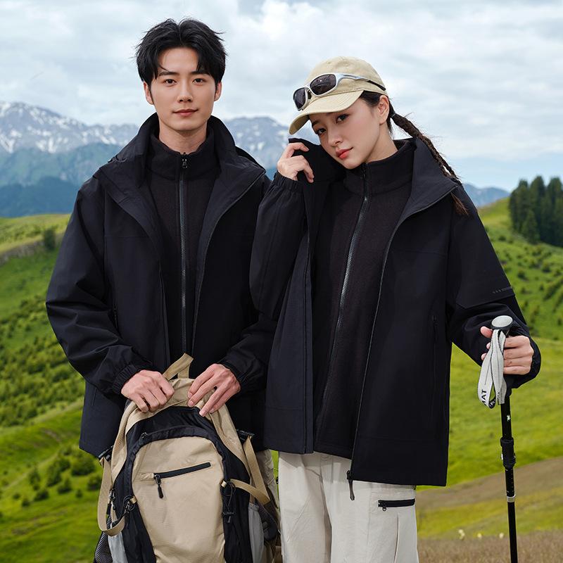 24 years old new national standard jacket men's and women's three-in-one fleece down liner windproof and waterproof mountaineering jacket