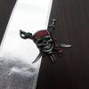 Customized 3D Pirate Skull Metal Car Sticker - Captain Jack Tail Label Body Decoration.
