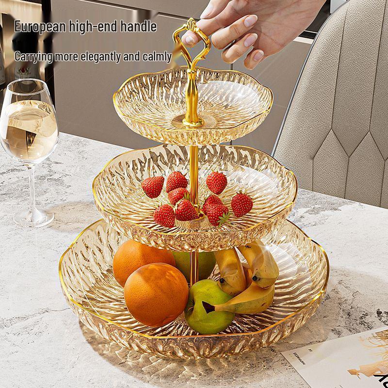 2026 Multi-Layer High-End Fruit Bowl for Home Coffee Table – Snack & Candy Display Tray