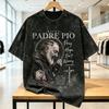 Men's Padre Pio Of Pietrelcina T Shirts  Tops Summer Awesome Short Sleeves T-Shirt Crewneck Fashion Casual Tshirt Hot Sale