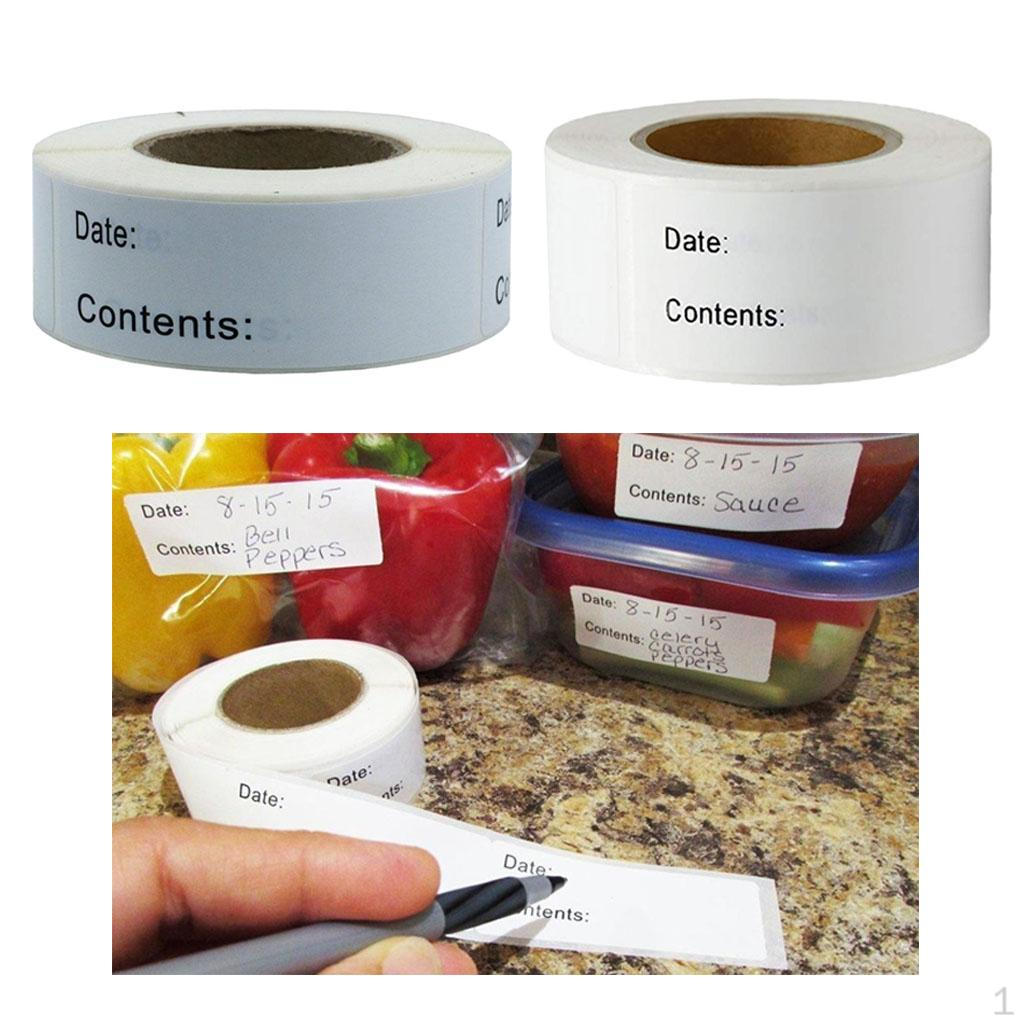 

Два рулона по 125 шт. самоклеящихся наклеек для хранения продуктов в морозильной камере и холодильнике