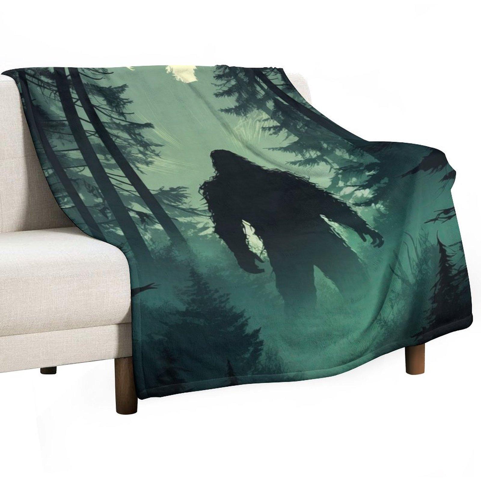 Bigfoot Believes In You And Is Behind You Throw Blanket Multi-Purpose bed plaid halloween Sleeping Bag Blankets 30x40in