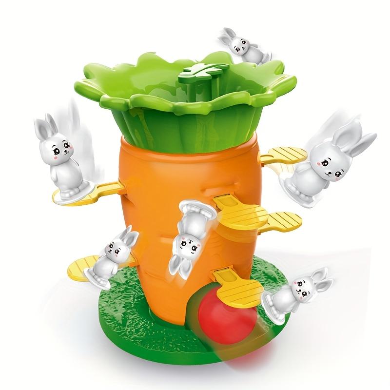 

Красочная Морковная Башня Баланса Игрушка Веселая Семейная Интерактивная Настольная Игра для Малышей, Пластиковая Морковь Кролик Штабелируемая Башня с Зеленым Основанием Radish Balance Tower