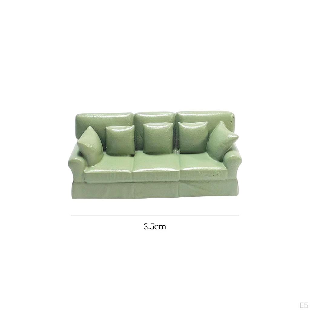 1/64 Mini Ornaments Furniture Miniature Resin Sofa Model Realistic Shape Accessories for Playhouses,