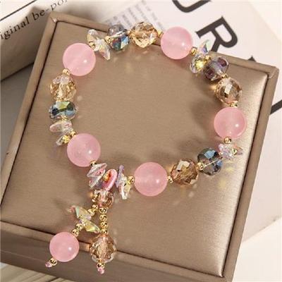 Simple Fashionable 1pc Showing Elegant Temperament Lovers Handmade Friends Perfect Gift Yellow Gemstone Bracelet Aquamarine Family Bracelet Handmade