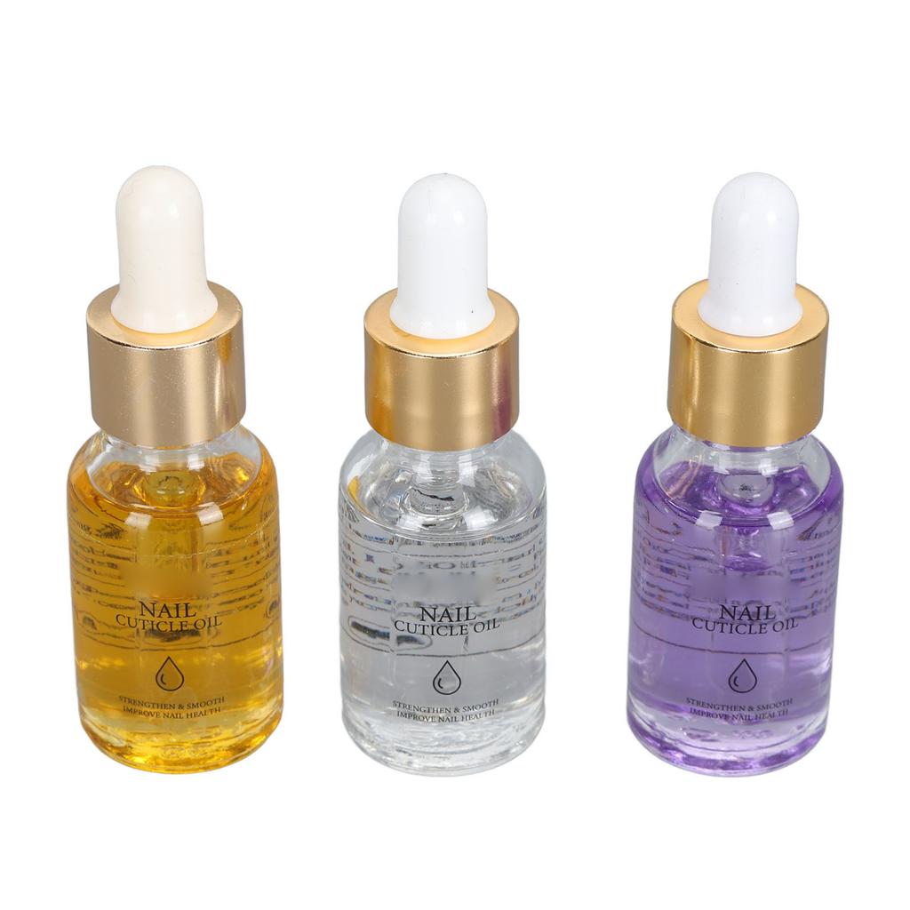 3 X 15ml Nail Cuticle Oil Nourishing Moisturizing Strengthening Scented Prevents Dryness Cuticle Softener
