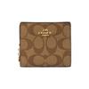 Snap Wallet 10 Coated Canvas With Leather Short Folded Card Holder Wallet Women Wallet Brown C3309-IMS5U