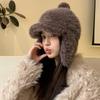 Winter Hat Women's Thickened Warm Ski Hat Ear Protector Duck Tongue Lei Feng Hat Fashionable Solid Color Plush Hat