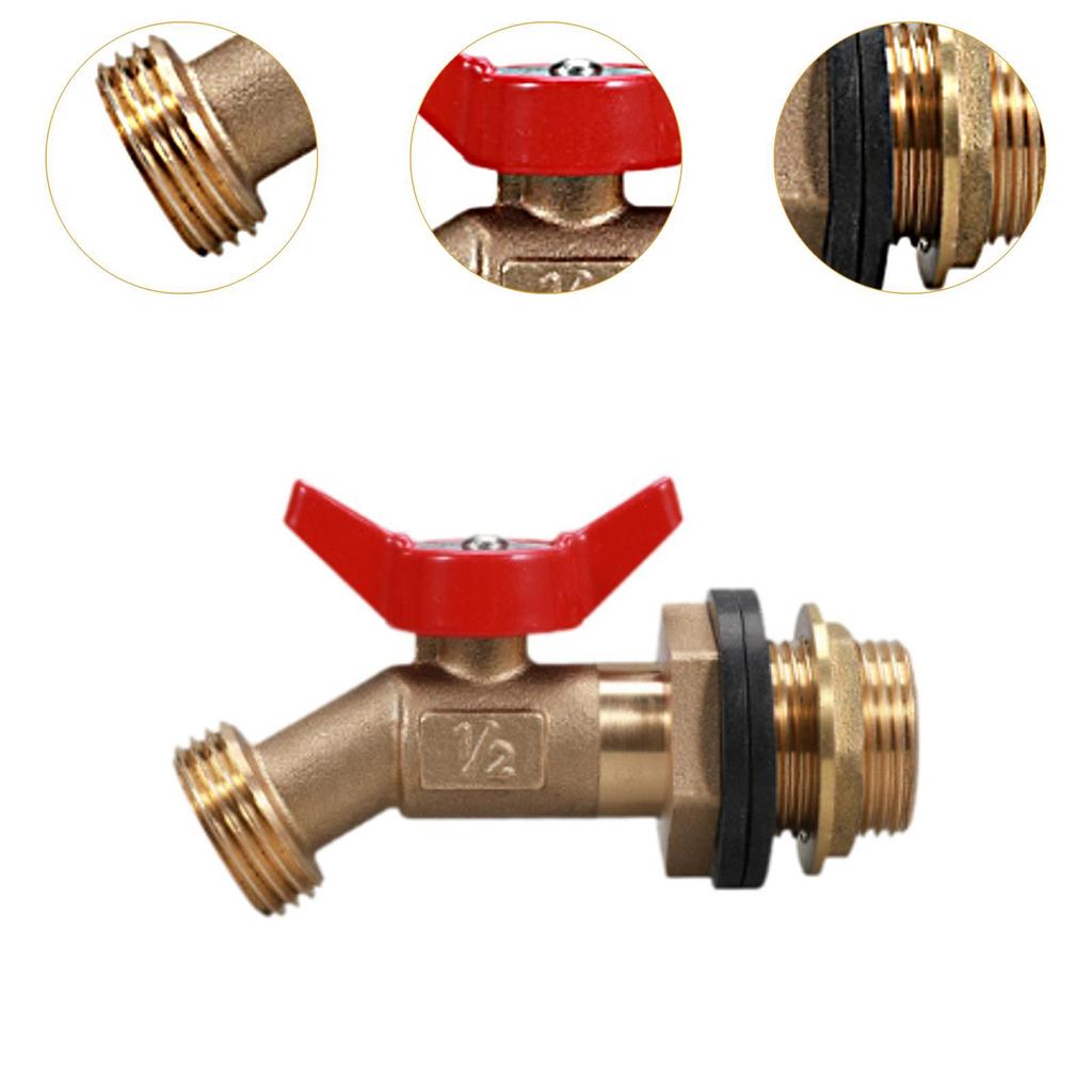 IBC Tote Tank Fittings 3/4'' Leakproof Brass Hose Valve Faucet for Ton Bucket Garden Hose Connection Garden Irrigation Outdoor