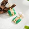 Salircon Creative Geometric Square Drop Earrings For Women Personality Vintage Resin Ear Accessories Wedding Charm Jewelry Gift