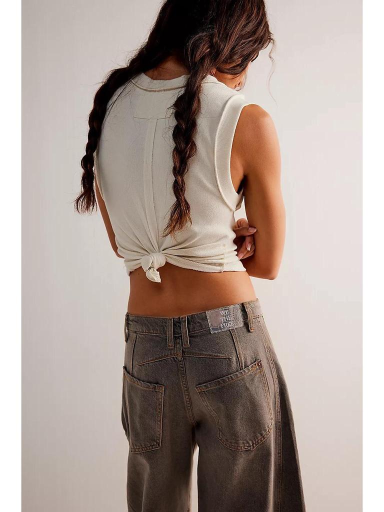 2026 Cross-Border European & American Women's Washed Denim Wide-Leg Pants, Mid-Low Waist, Fashion Casual Style