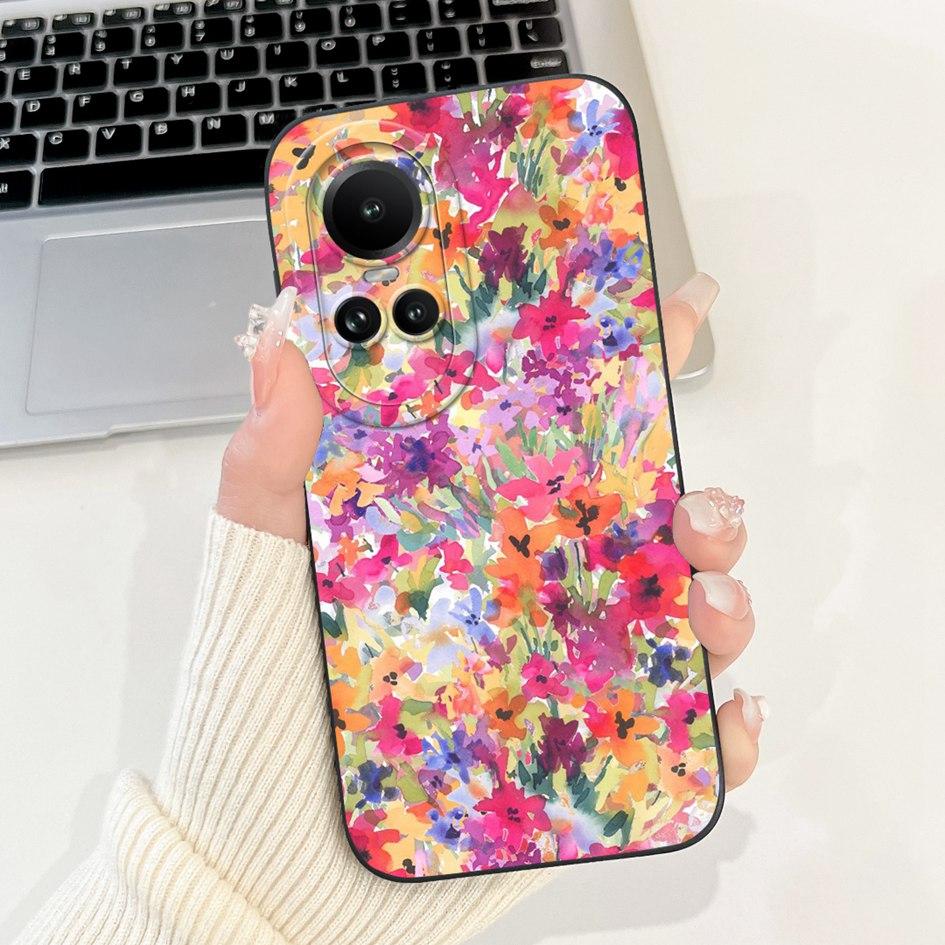 For OPPO Reno 10 Case CPH2531 Reno10 5G Cover Fashion Daisy Flower Lens Protective Soft Shell For OPPO Reno 10 Pro CPH2525 Coque