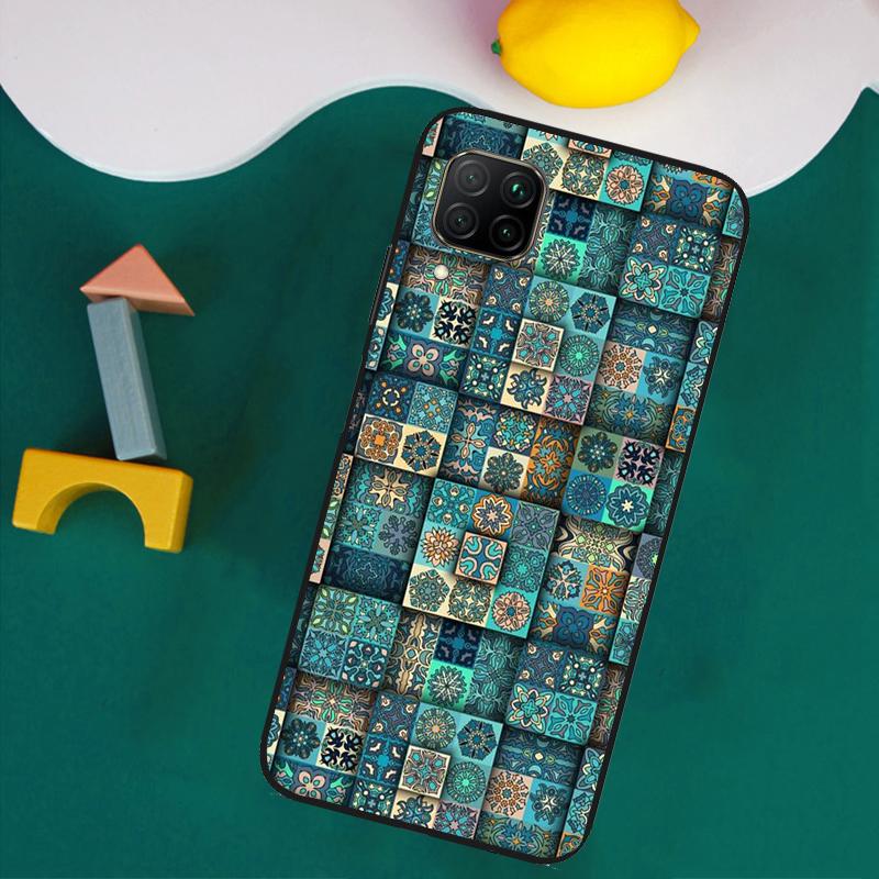 Boho Tile Mosaic Aesthetic For Huawei Nova Y73 Y72 Y70 Y90 Y60 Y61 Y91 12s 12i 11i 8i 9 10 SE P40 Lite P30 P60 Pro Case