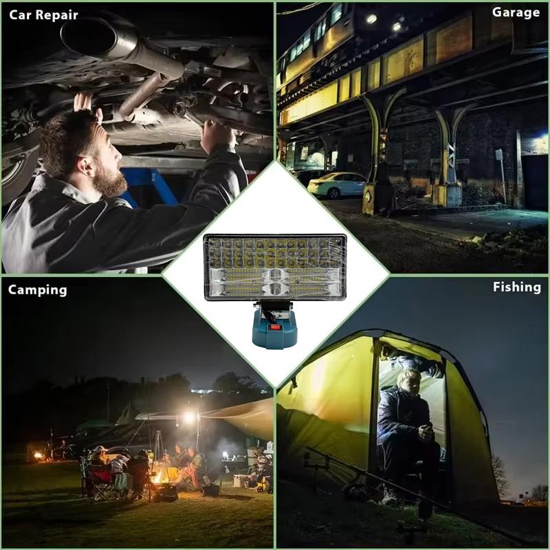 3/5/8inch Flood Lamp Led Light For Makita 18V Li-ion Battery Cordless Outdoor Working Fishing Flashlight Emergency Spotlights