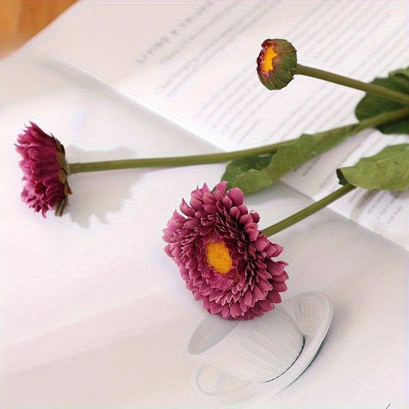 

1 шт. Имитация цветка календулы, одиночная ветка, 3 головки, небольшой пучок, искусственное зеленое растение, искусственные цветы