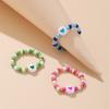 iF ME Mehrfarbiger kleiner Blumenring, koreanische Version, handgewebter Perlenring, Reisperlen-Ring, Damen- und Mädchenschmuck, kleiner Ring im frischen Stil