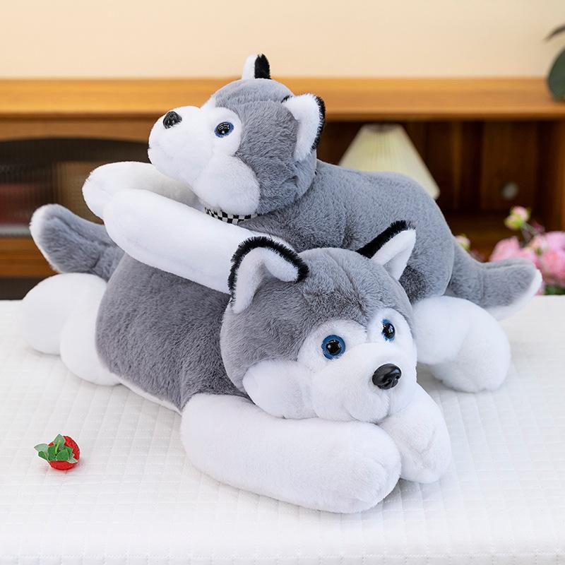 Party Scarf Husky Plush Toy Children's Sleeping Pillow Cute Pet Car Ornament Ring Gift
