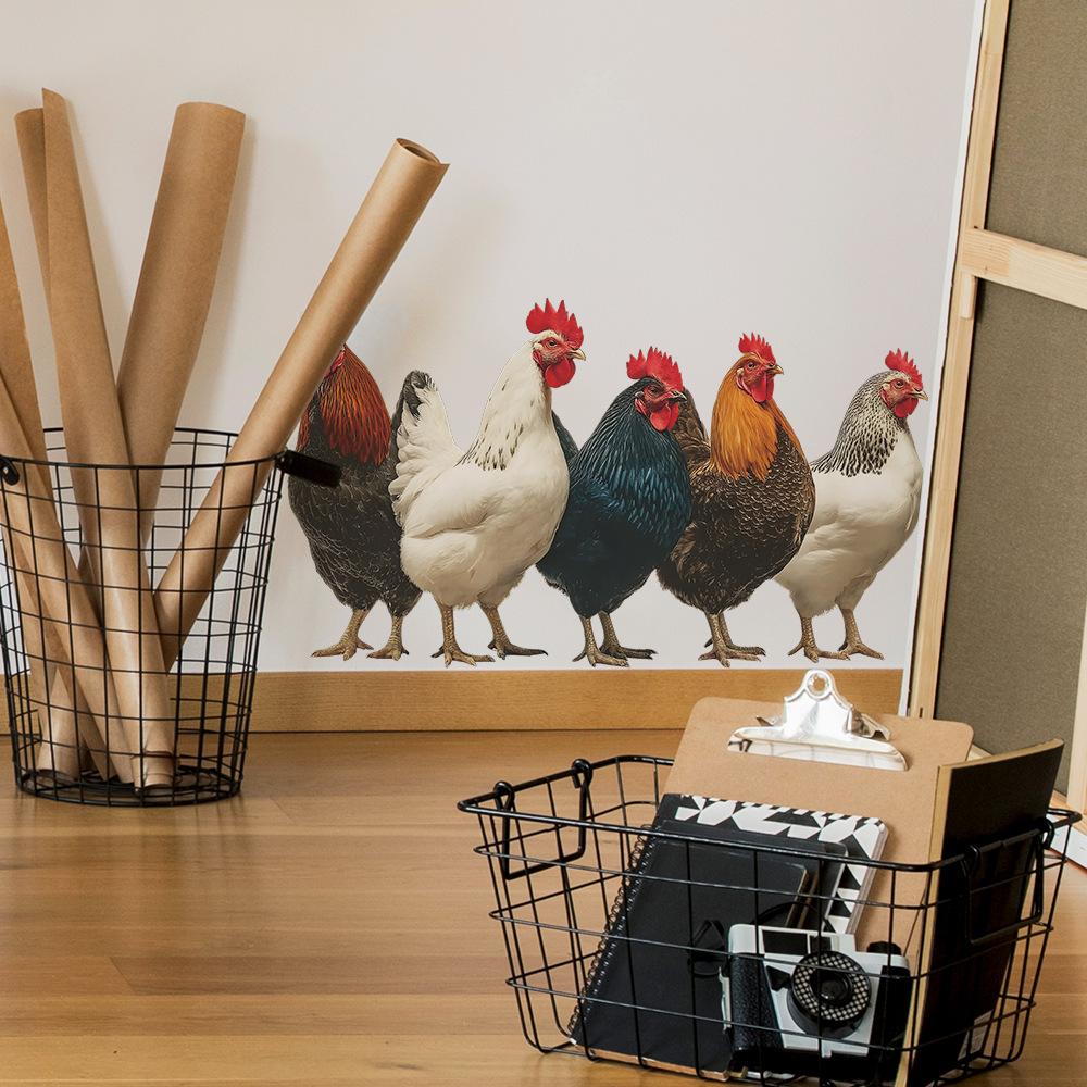 Personalized Simulation Rooster Flock Kitchen and Dining Room Wall Decoration and Beautification Stickers