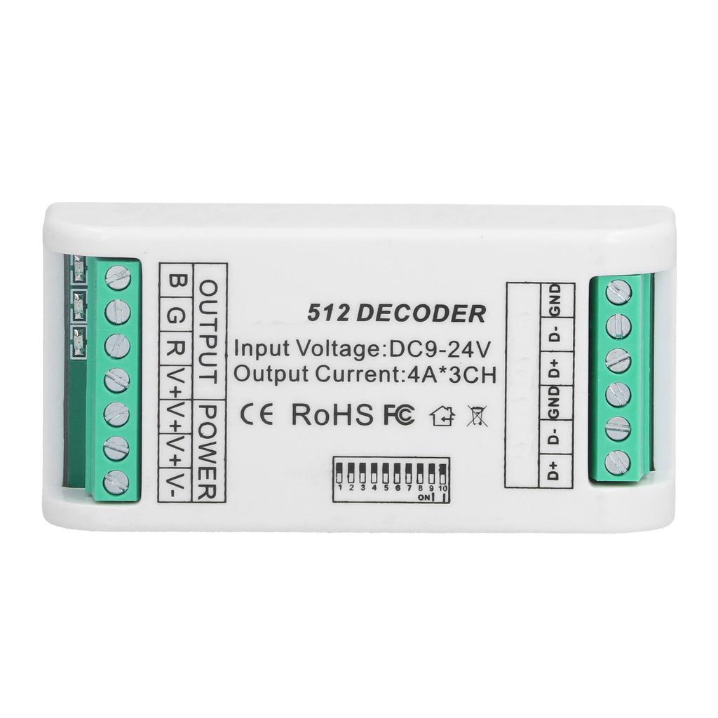3 Channels LED Decoder Strip Controller RGB Controller DMX512 Constant Voltage Control 9?24V