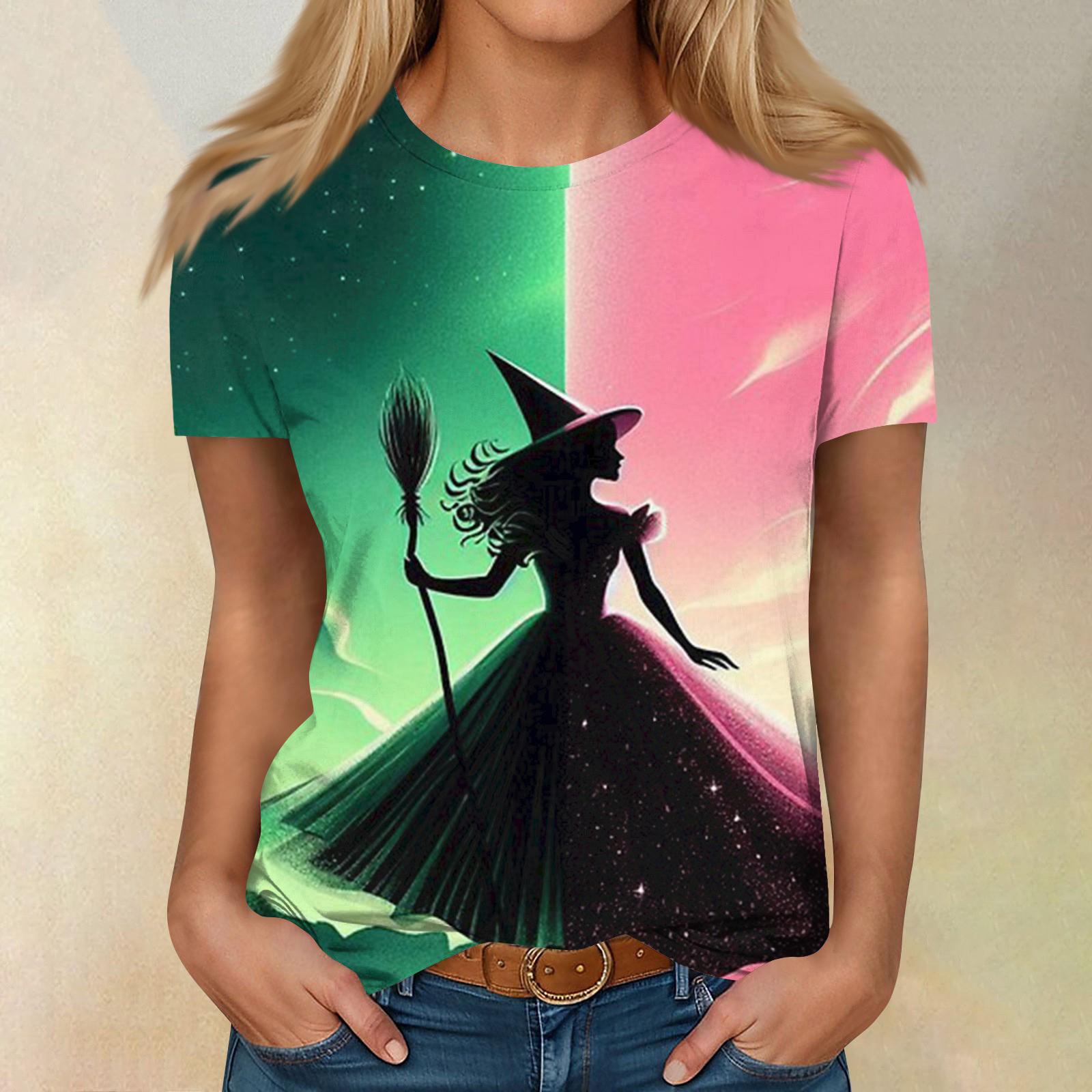 

Women s Casual Fashion Cartoon Print Short-Sleeve Top/T-Shirt XL