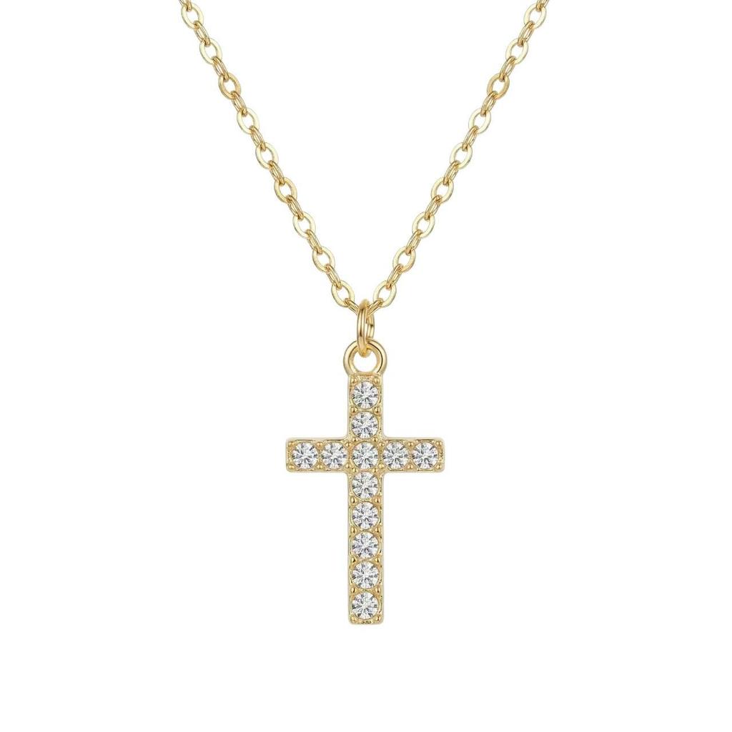 Elegante Kreuz Zirkonia Schlüsselbein-Halskette für Damen: Modisches Nischen-Design mit High-End-Gefühl
