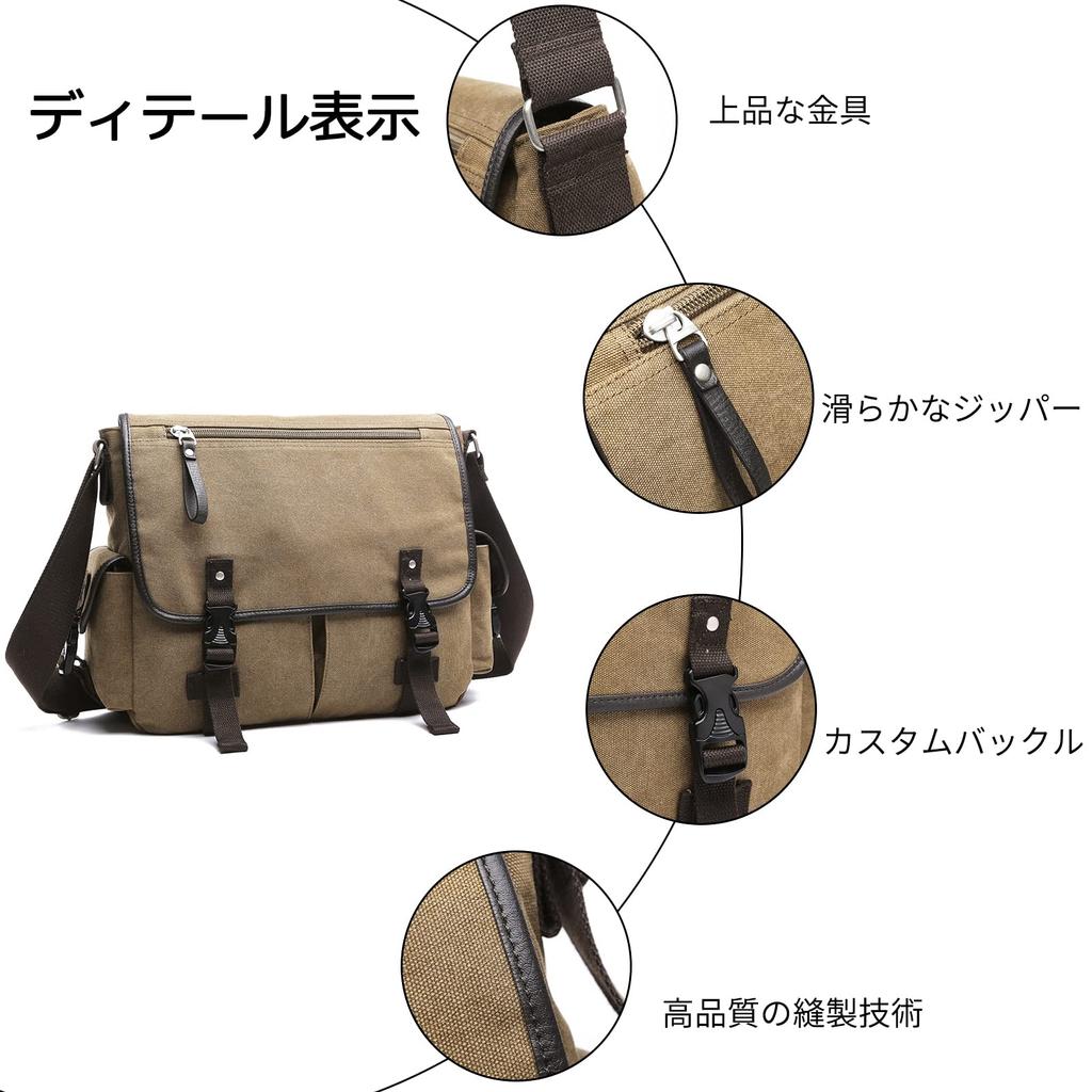 FANDARE Veľkokapacitná plátenná taška cez rameno A4 iPad Štýlová Crossbody Retro Messenger Populárna Narodeninová Čierna Pánska taška, Veľkosť, Úložisko pre 12,9-palcový, Taška, Taška,