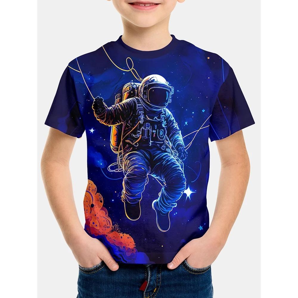 Universe Solar System Kids T-shirt Print Planet Sun Earth Venus Tshirt Casual Harajuku Summer Child Shirt Tops for Boys Girls