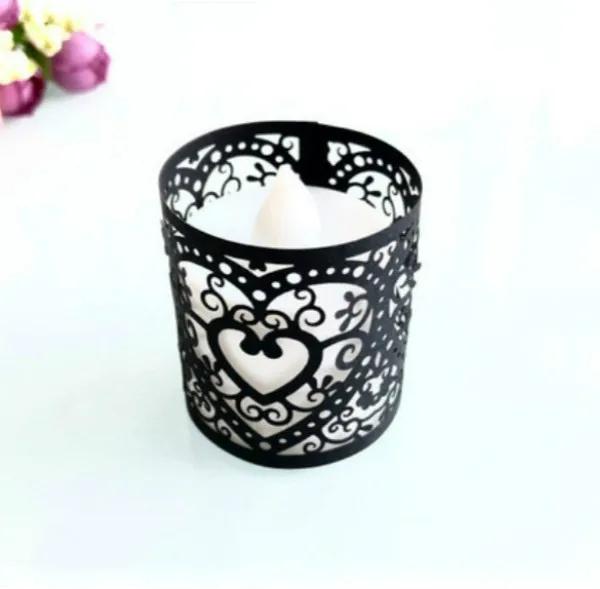 10 Pieces of LED Candle Lampshade Pattern Heart-shaped Festive Decoration Suitable for Christmas and Wedding