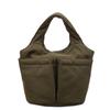 Casual Nylon Basket Handbag Women's Commuter Tote Bag Multi-Pocket Simple Design Lightweight Portable Lunch Bag Vegetable Basket