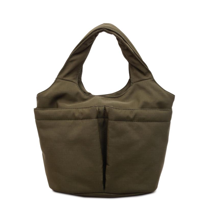 Casual Nylon Basket Handbag Women's Commuter Tote Bag Multi-Pocket Simple Design Lightweight Portable Lunch Bag Vegetable Basket