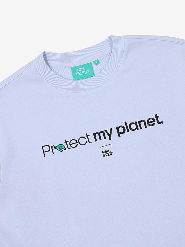 Bbc Earth W Slogan Crop Sweatshirt_Lilac