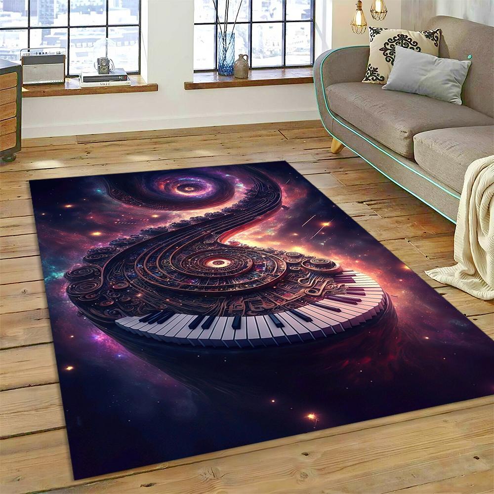 3D Creative Musical Note Piano Art Carpet Rug for Home Living Room Bedroom Sofa Doormat Decor,Child Area Rug Non-slip Floor Mat