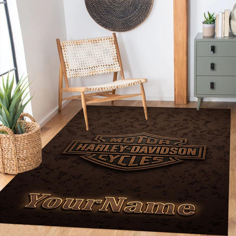 Harley-davidson Motorcycles Customize Text Floor Rug Office Rug Perfect for Kitchen Dining Room Decorate room Hallway Anti-slip Rug Office home decor