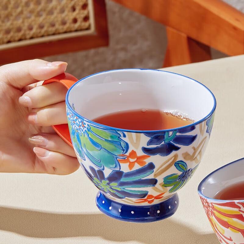 JOYYE Flower Wish Ceramic Mug with Spoon