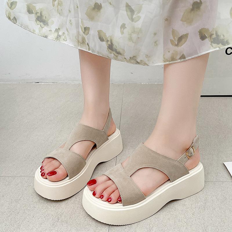 Super Fire French Platform Bag Heel Sandals Women's 2025 Summer New Two Wear Light Luxury Retro Skirt Comfortable Beach Shoes
