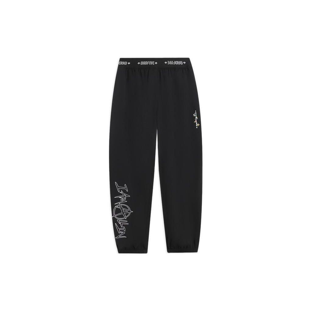 Li-Ning Anti-Five Series Letter Print Comfortable Mid-Waist Casual Pants Women Bottoms Black AKXS406-2