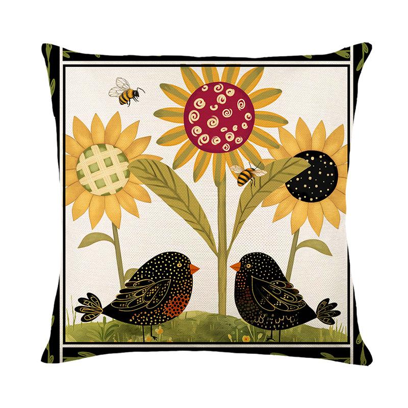 Pillow Cover Cute Animal Print Home Decor Cushion Cover Flower Bedroom Pillow Cover