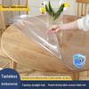 Transparent Round PVC Tablecloth Mat - Waterproof, Oil-Proof, Scald-Resistant, Washable Protective Pad for Coffee Tables.