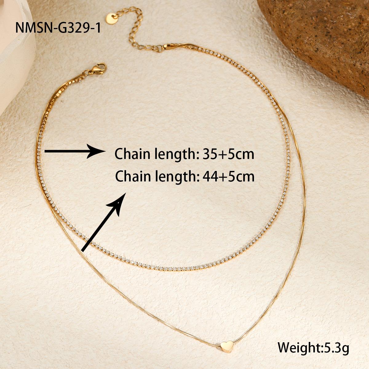GEMCHIC Women s Titanium Steel 18K Gold Heart Pendant Layered Necklace