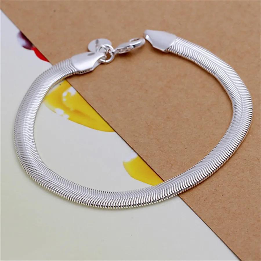 925 Silver Chain Exquisite Twisted Bracelet Fashion Charm Chain Women Men Solid Wedding Cute Simple Models Jewelry
