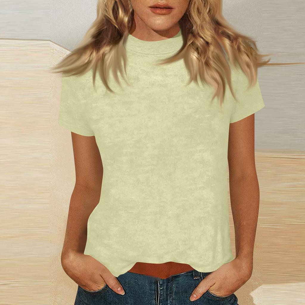 Women Short Sleeve Crewneck T Shirt Casual Loose Fit Basic Top Lightweight Soft Fabric for Daily Wear
