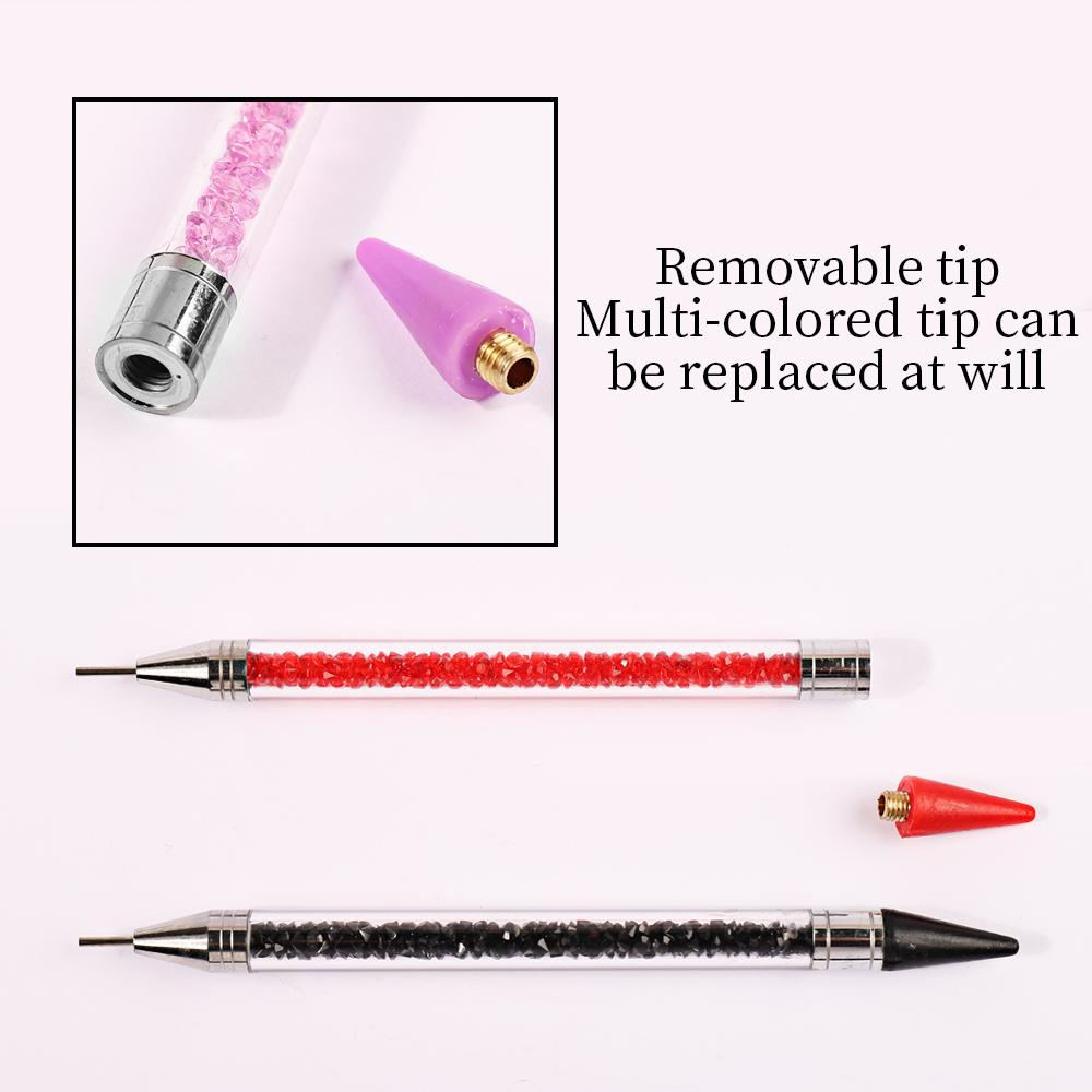 Doppelköpfe Acryl Punktierstift Wachsstift Nagelbürste Strasssteine Kristall Aufheben Nagelnieten Punktierer DIY Punktbohrer Nagelwerkzeuge