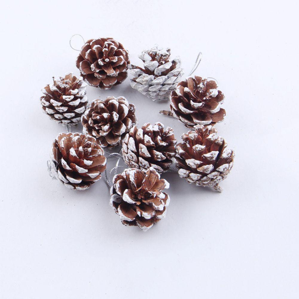 9Pcs/set DIY Craft Supplies Party Christmas Tree Ornament Pine Nuts Pinecone Hanging Ball