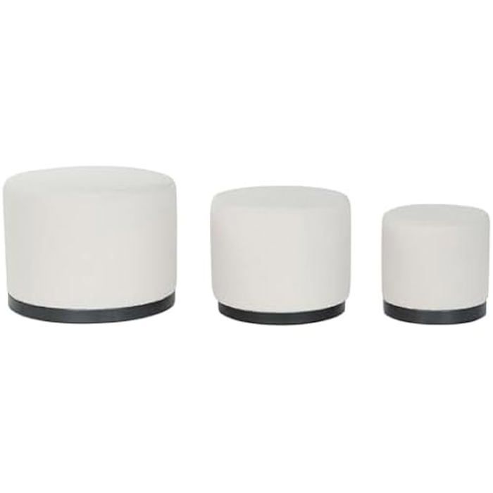 Repose-pieds - DKD Home Decor - Blanc - Style Scandinave Moderne - 61,5 X 45 X 61,5 Cm - Finition Mate