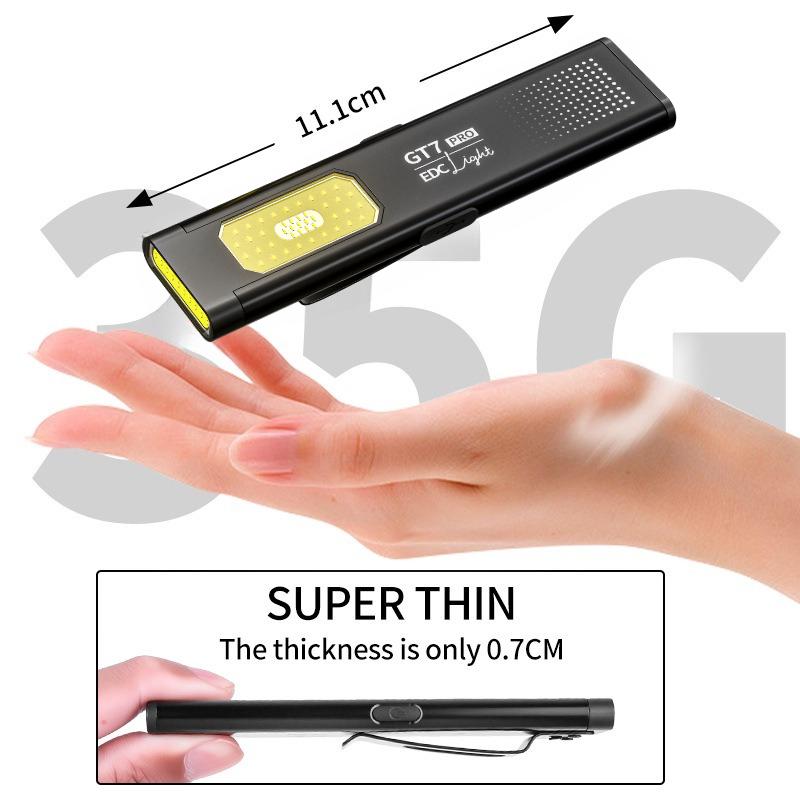 1-2 Pack Pocket-Sized Multi-Mode LED Flashlight USB-C Compact Camping Led Flashlight Bottom Magnetic Back Clip Design for Camping