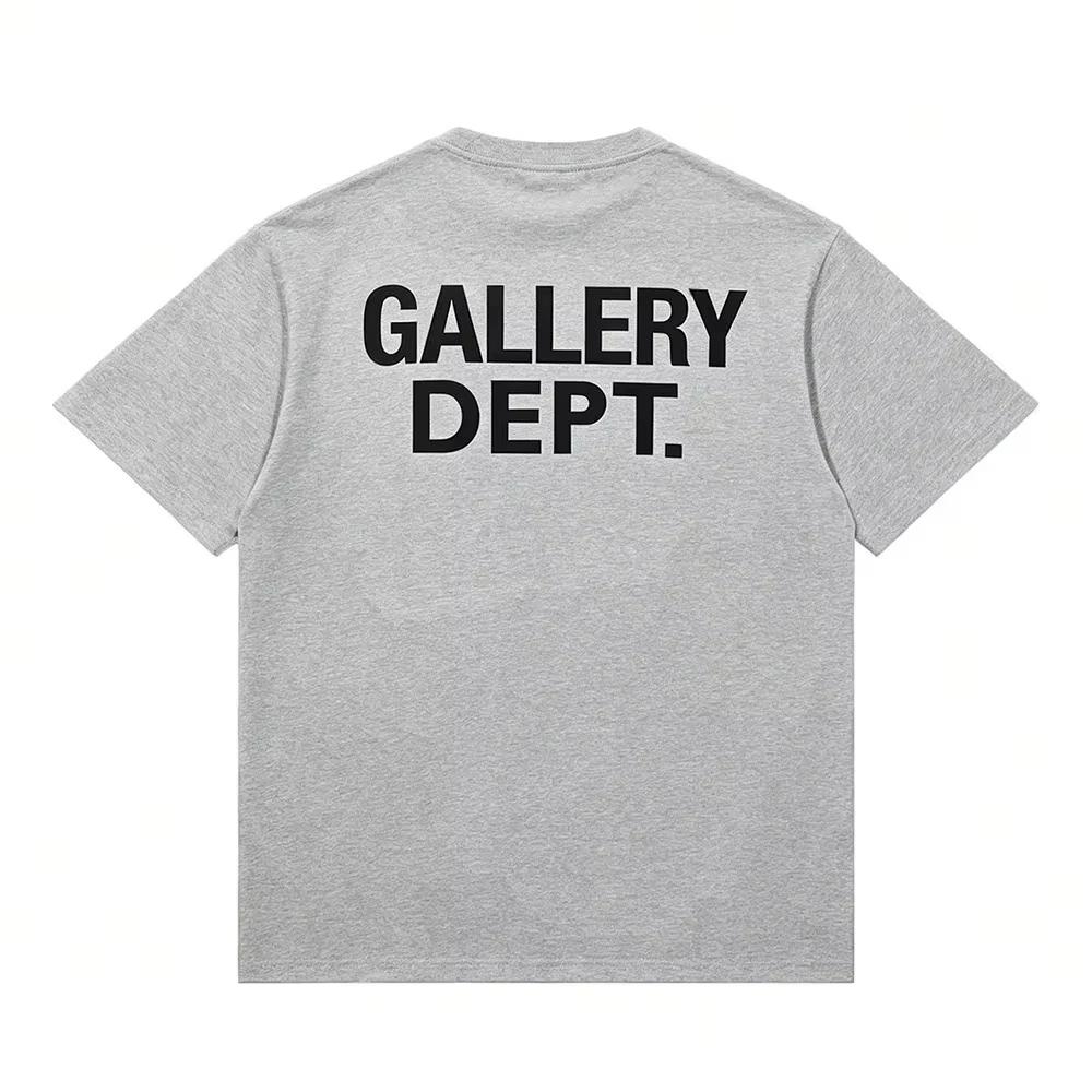 Tricou cu Grafică de Litere Gallery Dept Spălat Vintage Uzat Designer High Street Unisex Supradimensionat Gât Rotund Bumbac Mânecă Scurtă Topuri