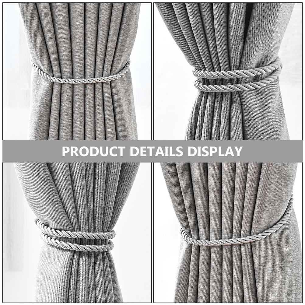 4Pcs Rustic Curtain Fasteners Strong Wearability for Living Room Dining Room Bathrooms Decorative Belts Rope Curtain Tiebacks