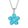 Bohemia Blue Imitation Opal Cute Turtle Animal Pendant Necklace For Women Charm Crystal Ocean Animal Necklaces Jewelry for Women