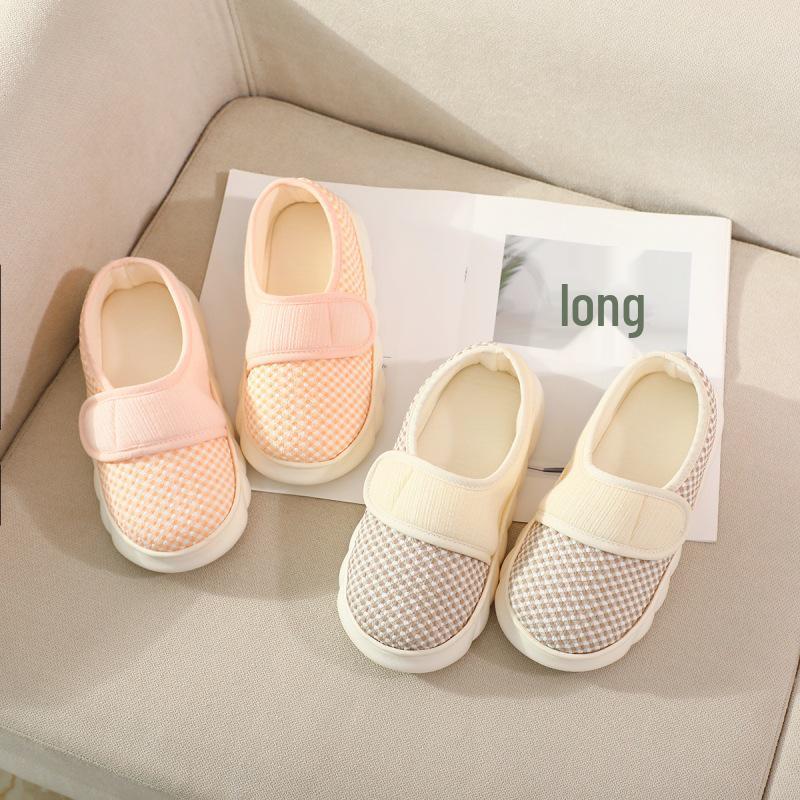 

Breathable Plaid Cotton Slippers for Pregnant Women: Thick Sole, Anti-Slip, Buckled, Ideal for Spring, Autumn, Winter, Indoor & Outdoor 40-41