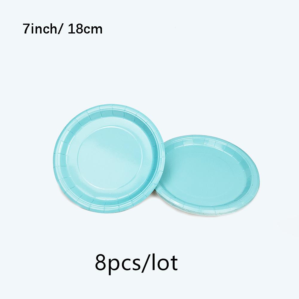 Blue Gold Disposable Tableware Set Paper Plate Cup for Birthday Wedding Decor Supplies Baby Shower Gender Reveal Party Tableware